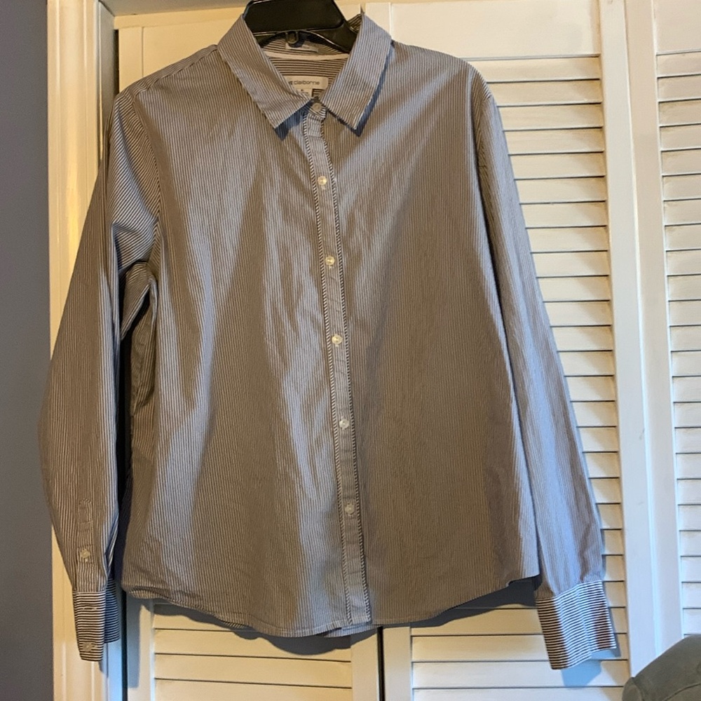 Liz Claiborne - black striped shirt